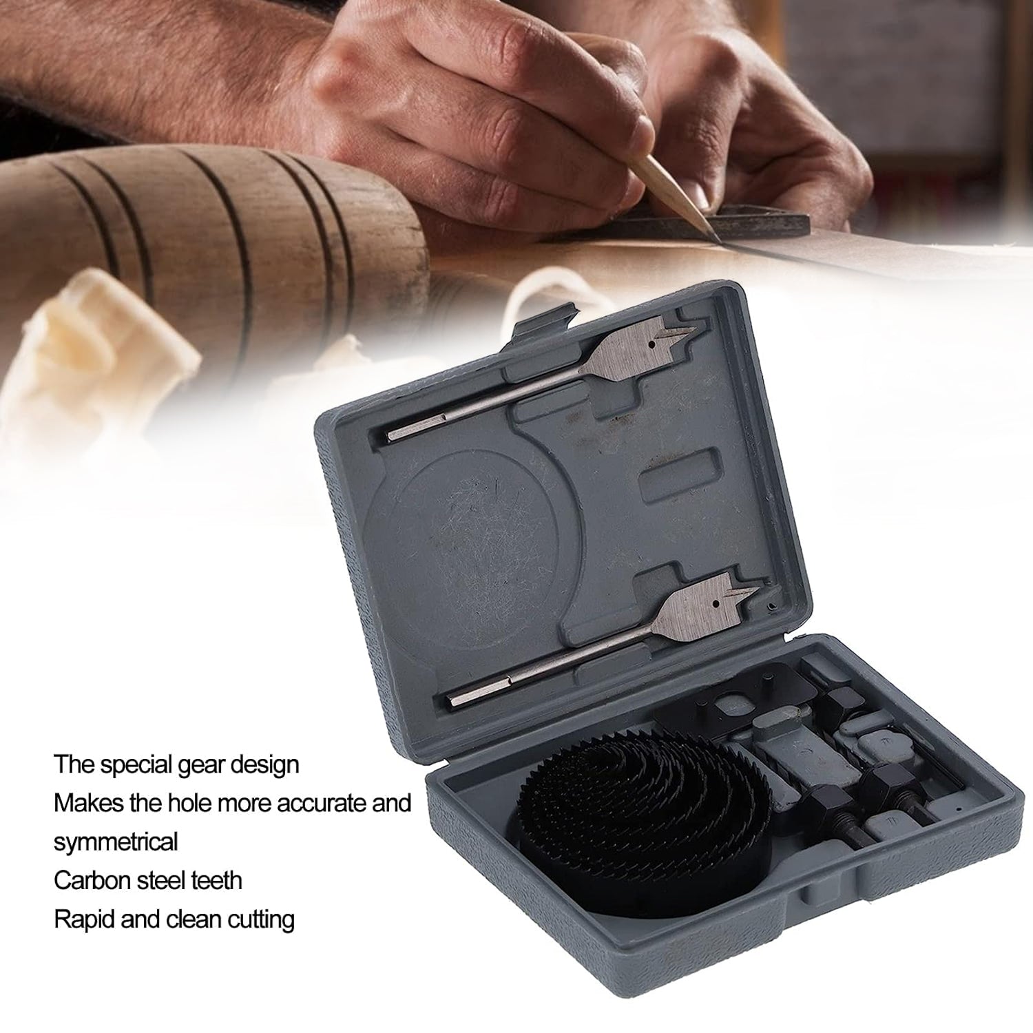 7576 Drill Hole Cutter Carbon Steel High Accuracy Incisive Hole Saw For Cutting Pcv For Cutting Plastic For Cutting Wood Hole Saw Kit (18 Pcs Set) 7576 Drill Hole Cutter Carbon Steel High Accuracy Incisive Hole Saw For Cutting Pcv For Cutting Plastic For Cutting Wood Hole Saw Kit (18 Pcs Set)